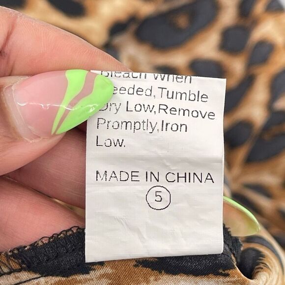 SHEIN Curve Leopard Print Midi Dress 3XL Elastic Waist Long Sleeve ~48” - Picture 14 of 16